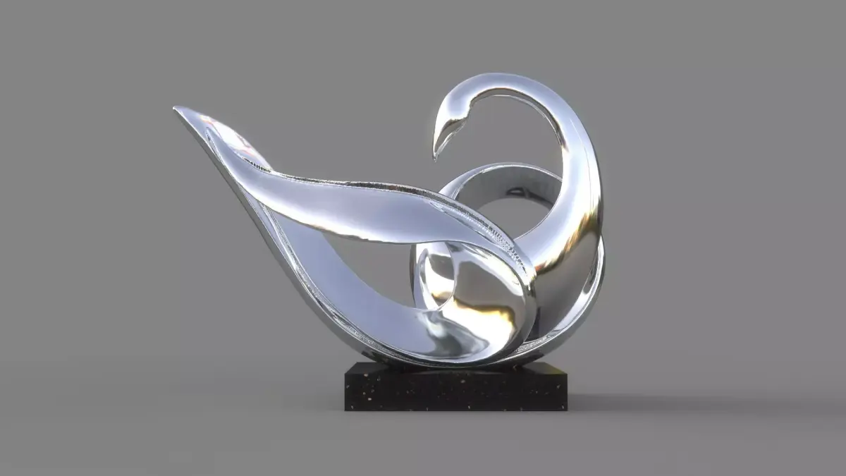 swan sculpture 3D model buy
