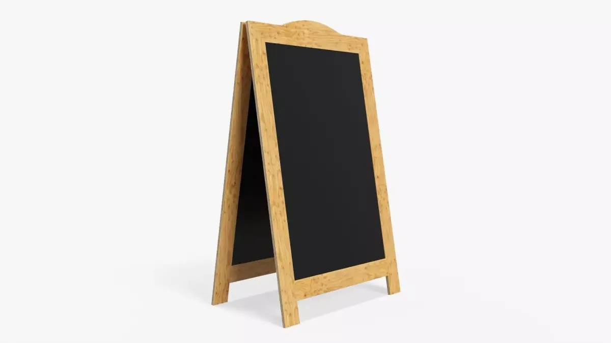 Chalkboard street display mockup 3D model