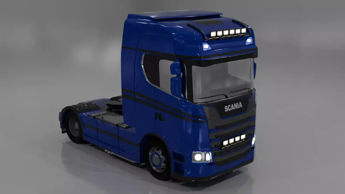 SCANIA S770 TRUCK Blue Low-poly 3D model