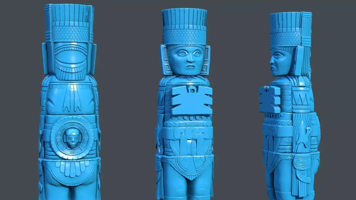 Statue Aztec  Atlante Tula 3D print model