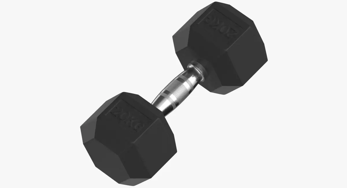 Rubber Dumbbell 20kg 3D model