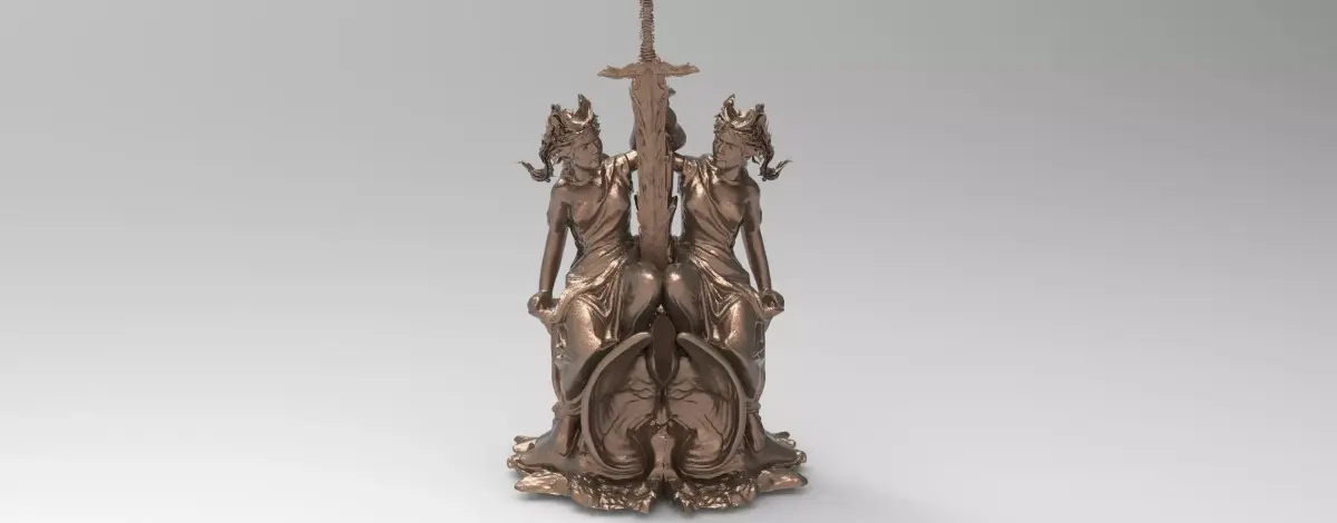 Lady of the lake book statue 2  3D model