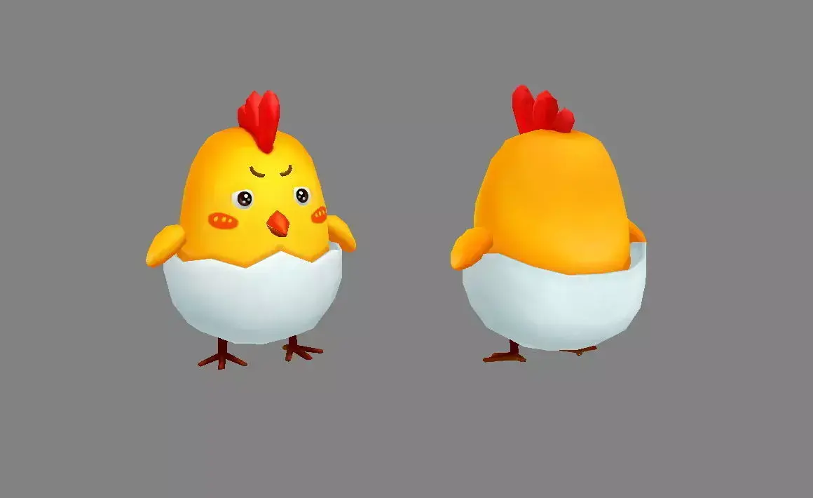 Cartoon chicken Low-poly 3D model buy