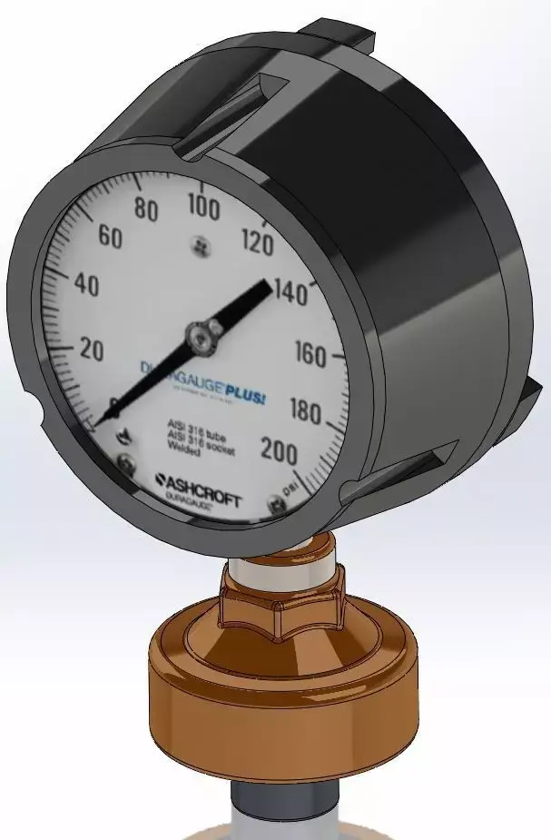 Ashcroft Gauge with isolator  3D model