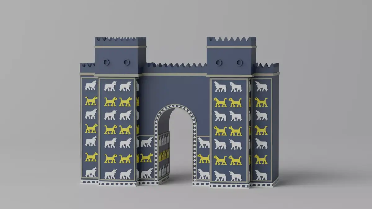 Cartoon Ishtar Gate Babylon Iraq 3D model