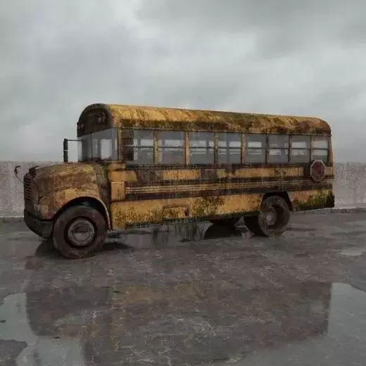 destroyed bus 004 am165 3D model