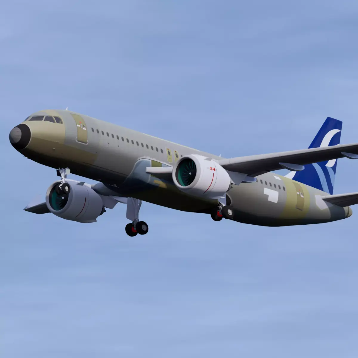 Aegean A320neo Unpainted 3D model