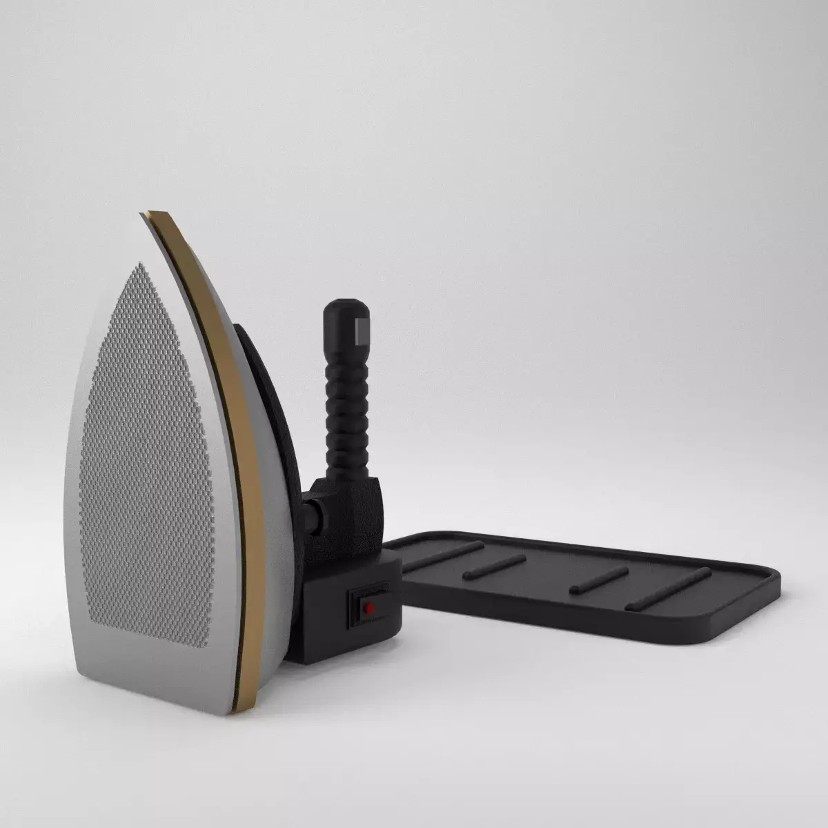 Professional Industrial Clothes Steam Iron Low-poly 3D model