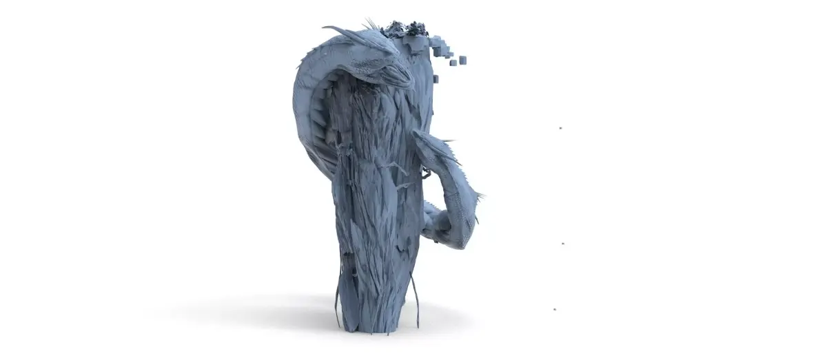 floating Asian mountain 12  3D model