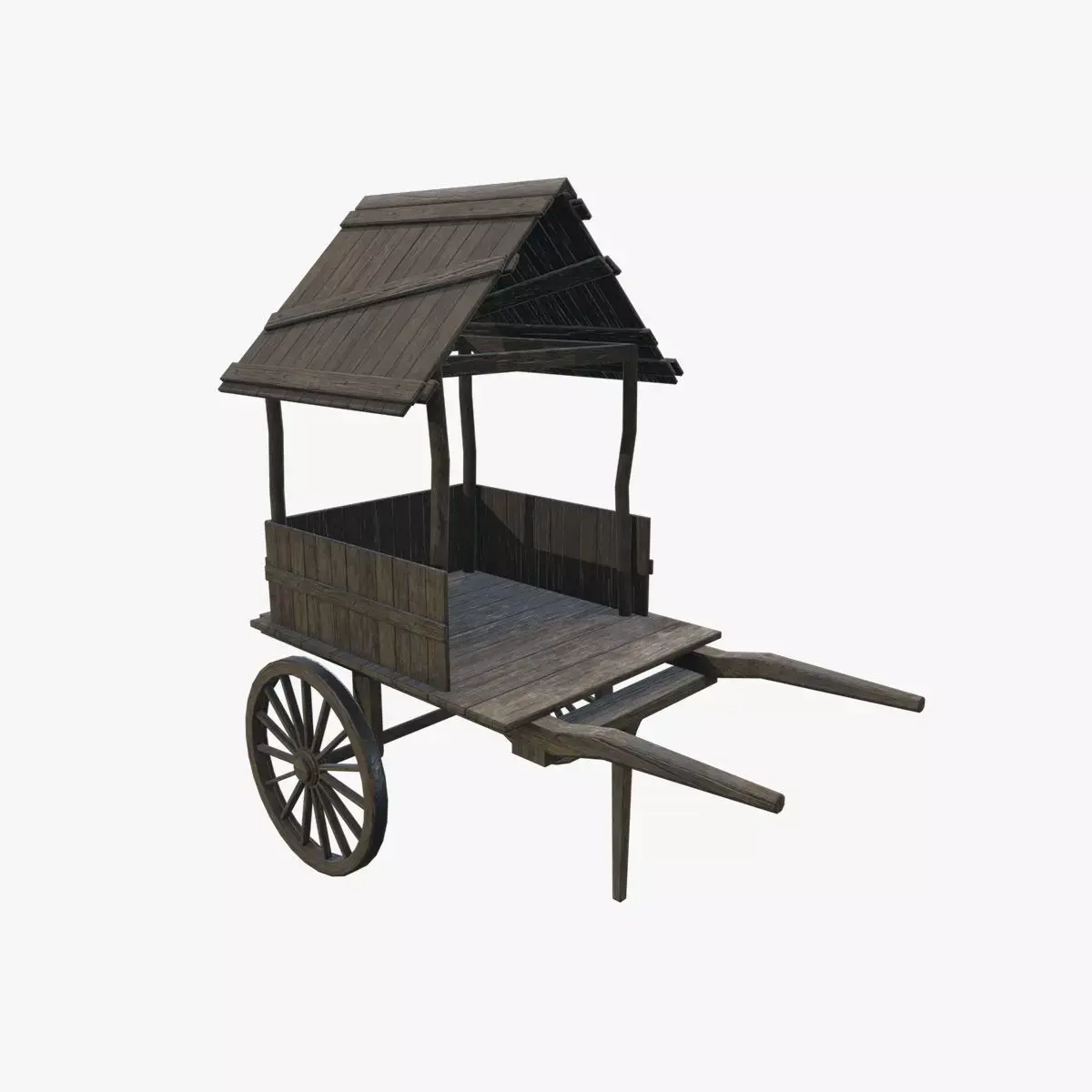 Medieval Carriage V20 Low-poly 3D model