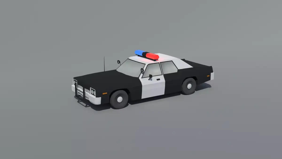 Low Poly Dodge Monaco Police Car Free 3D model