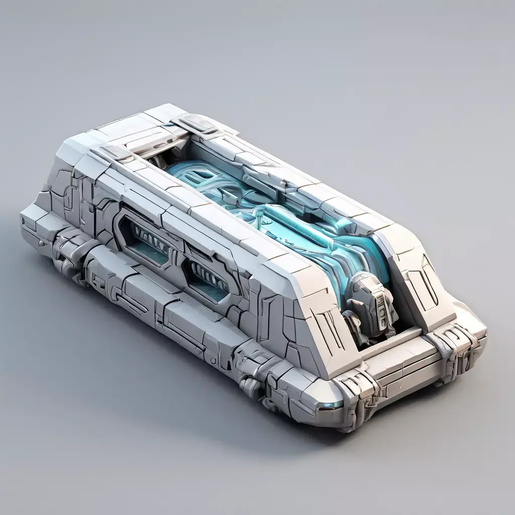 SciFi Futuristic Transport Vehicle Low-poly 3D model