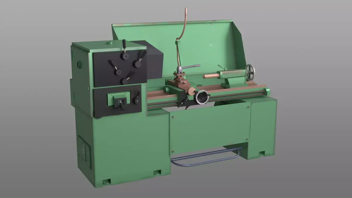 Lathe Machine Low-poly 3D model purchase