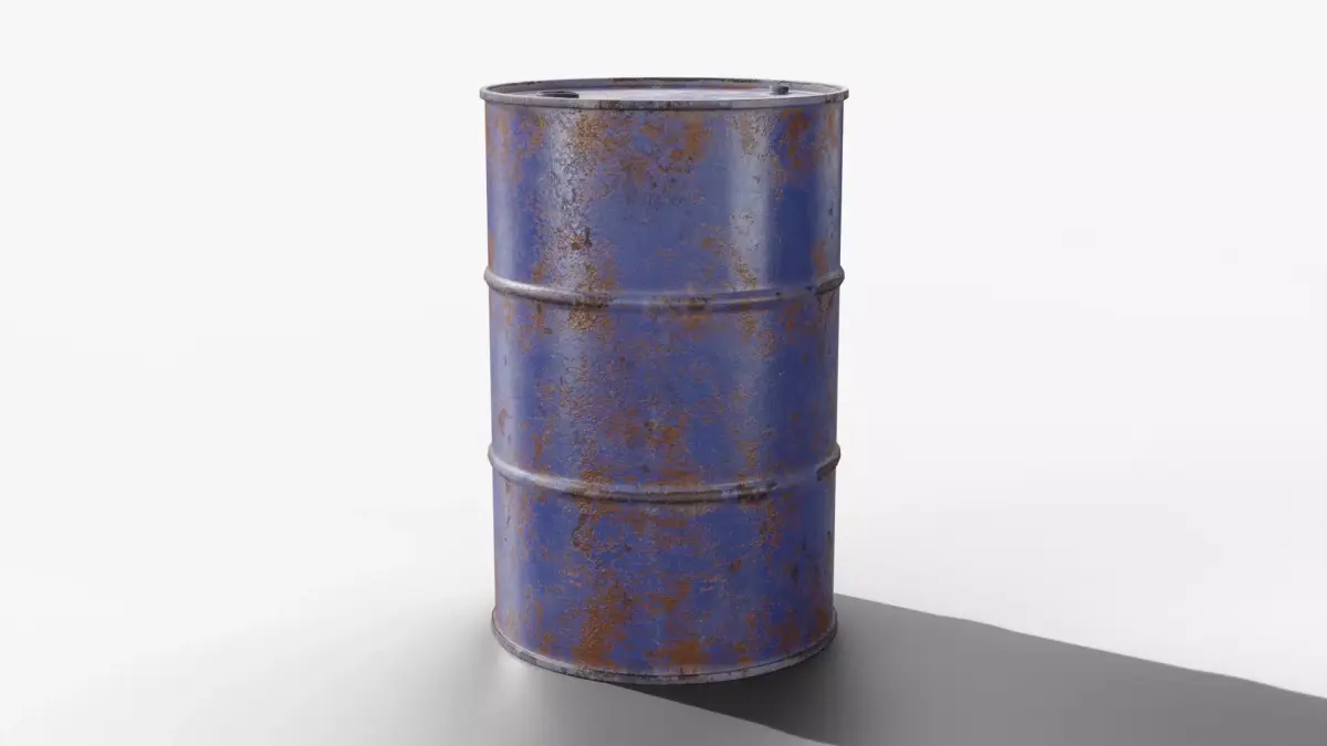 Steel Barrel - Blue - Rusted 3D model