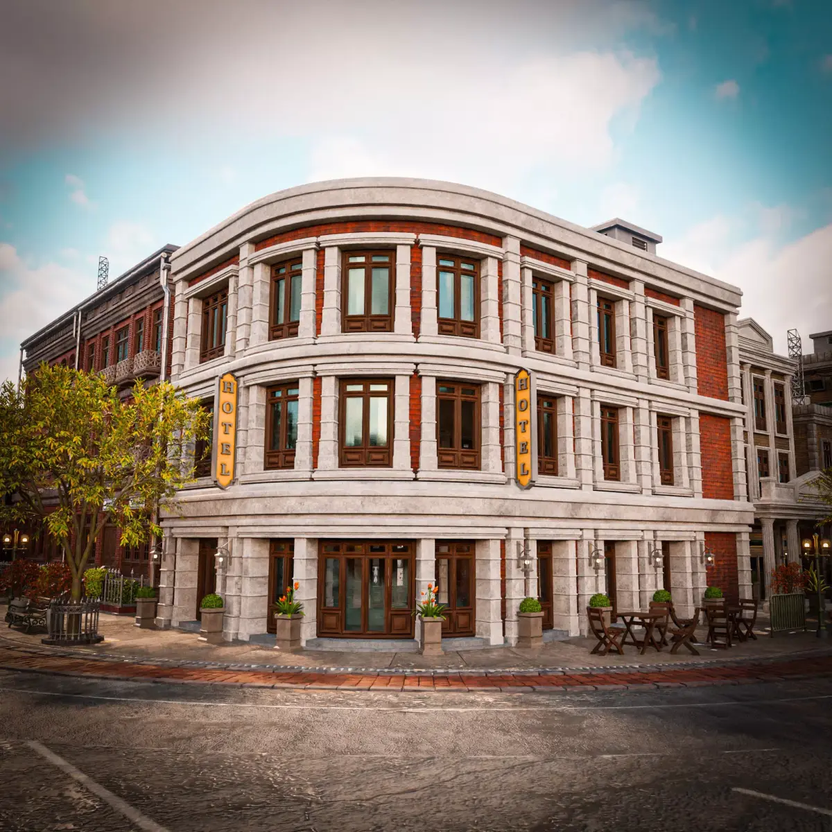 URBAN BUILDING OLD HORROR 10 Low-poly 3D model