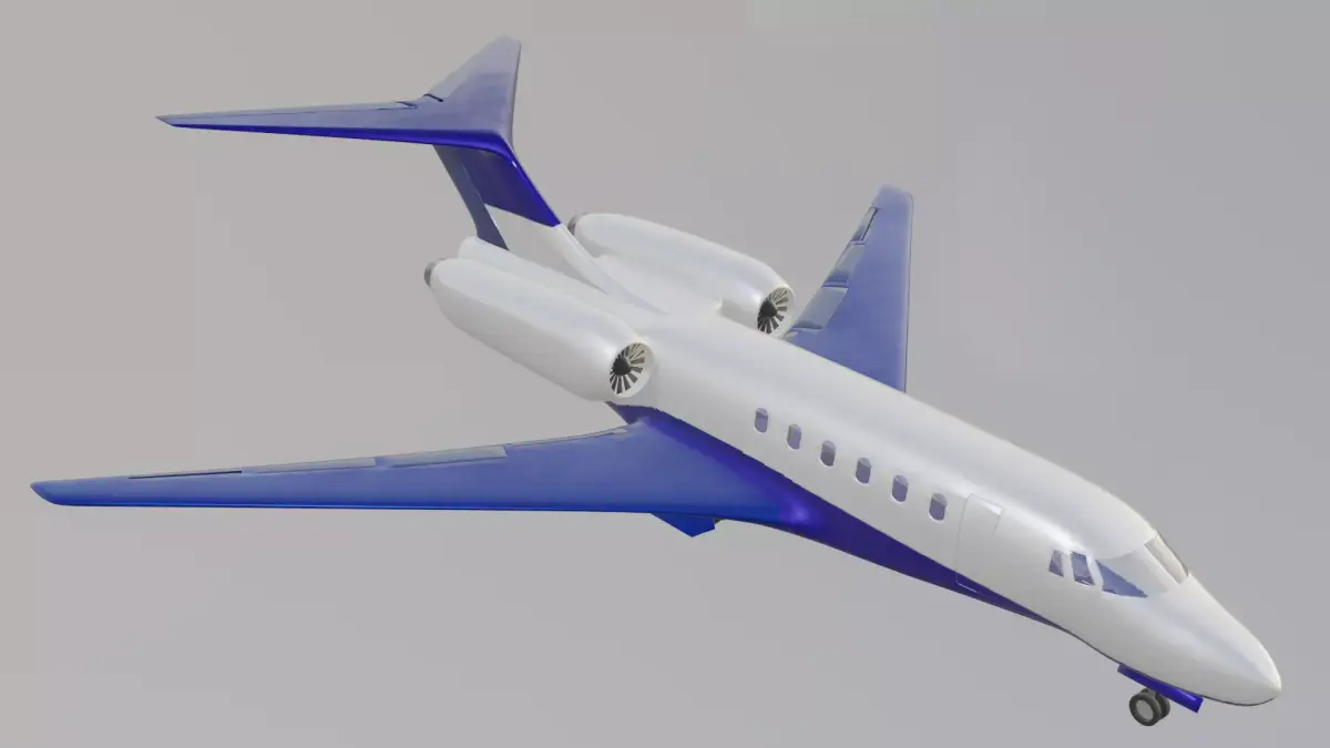 Cessna 680  jet airplane 3D model