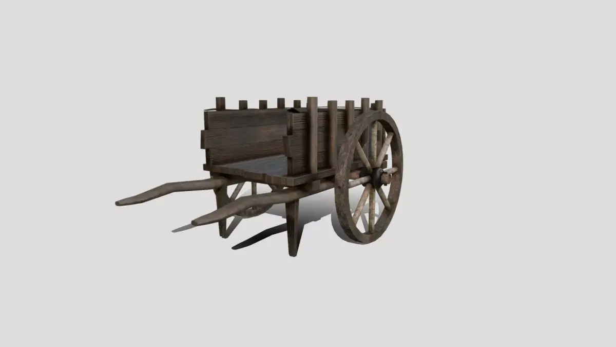 Medieval Market Cart Low-poly 3D model
