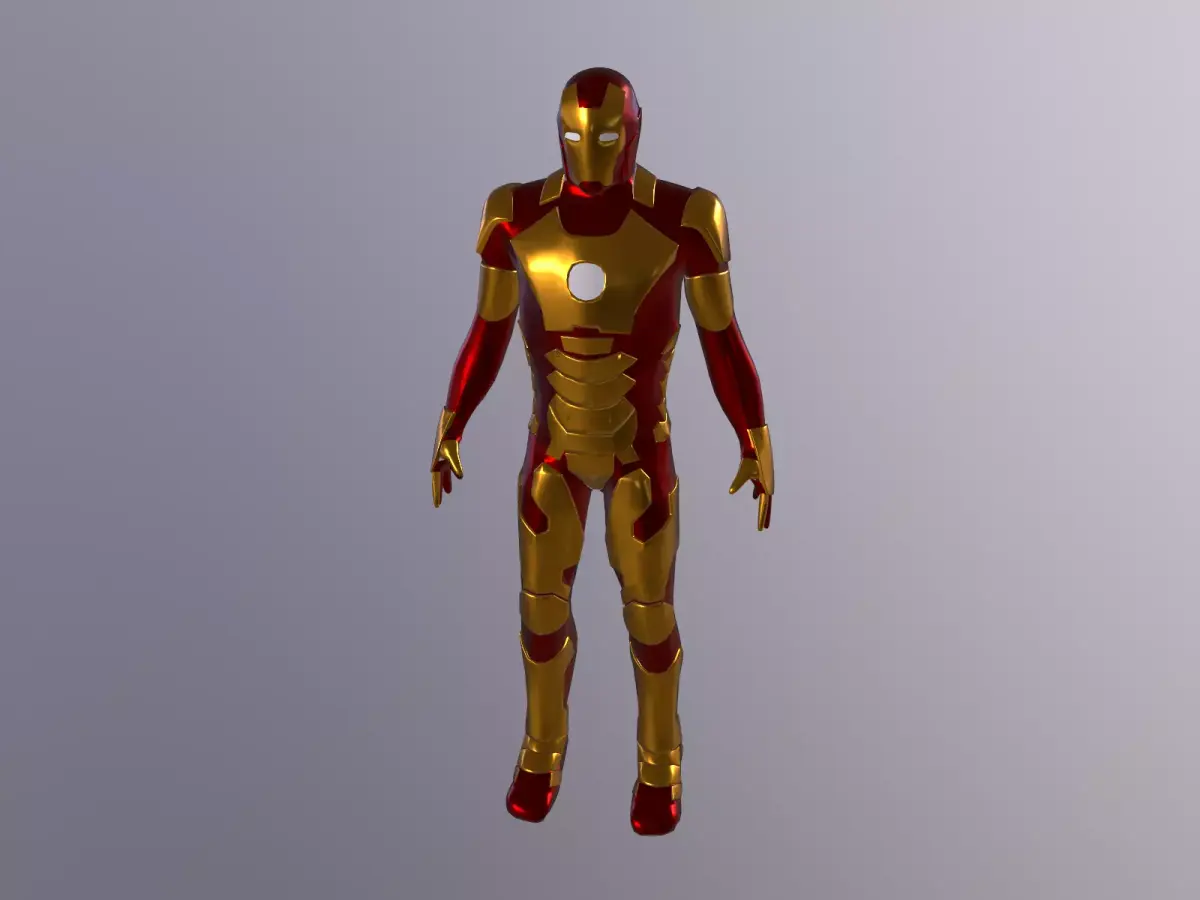 Simple iron Man model Low-poly 3D model