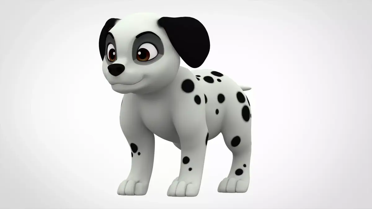 Dalmatian Puppy  Low-poly 3D model