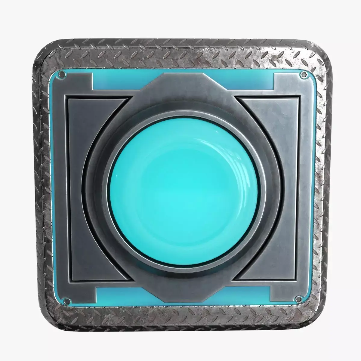 Push Button Neon 4 color 3D Low-poly 3D model
