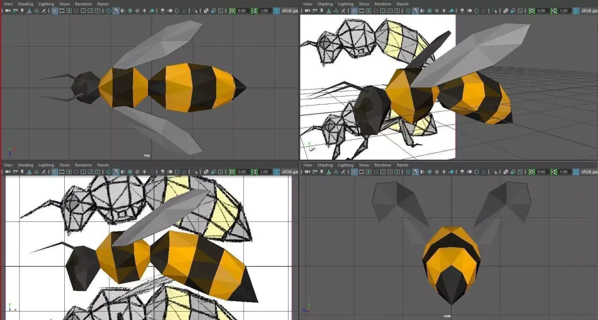 Low-poly Bee Low-poly 3D model