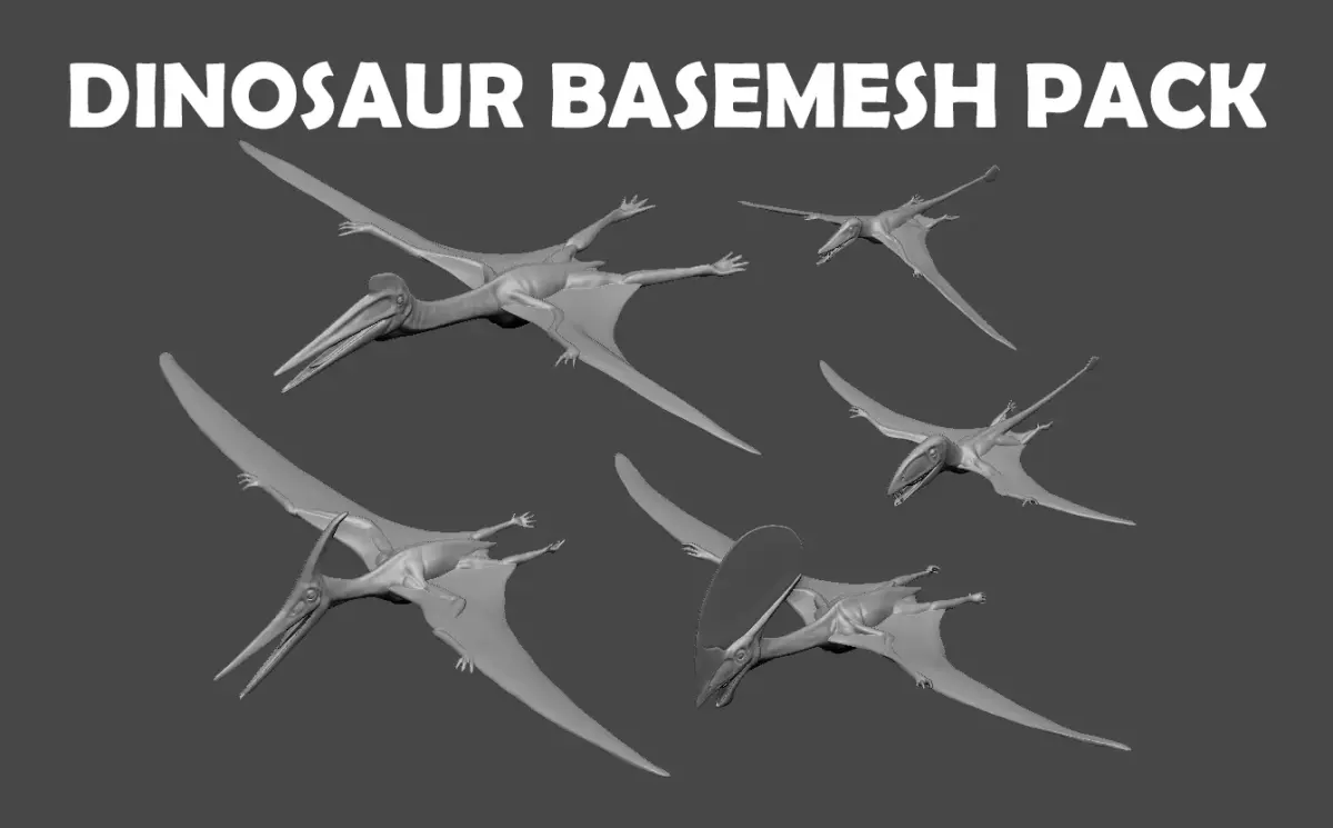 Dinosaur Basemesh Pack 01 3D model