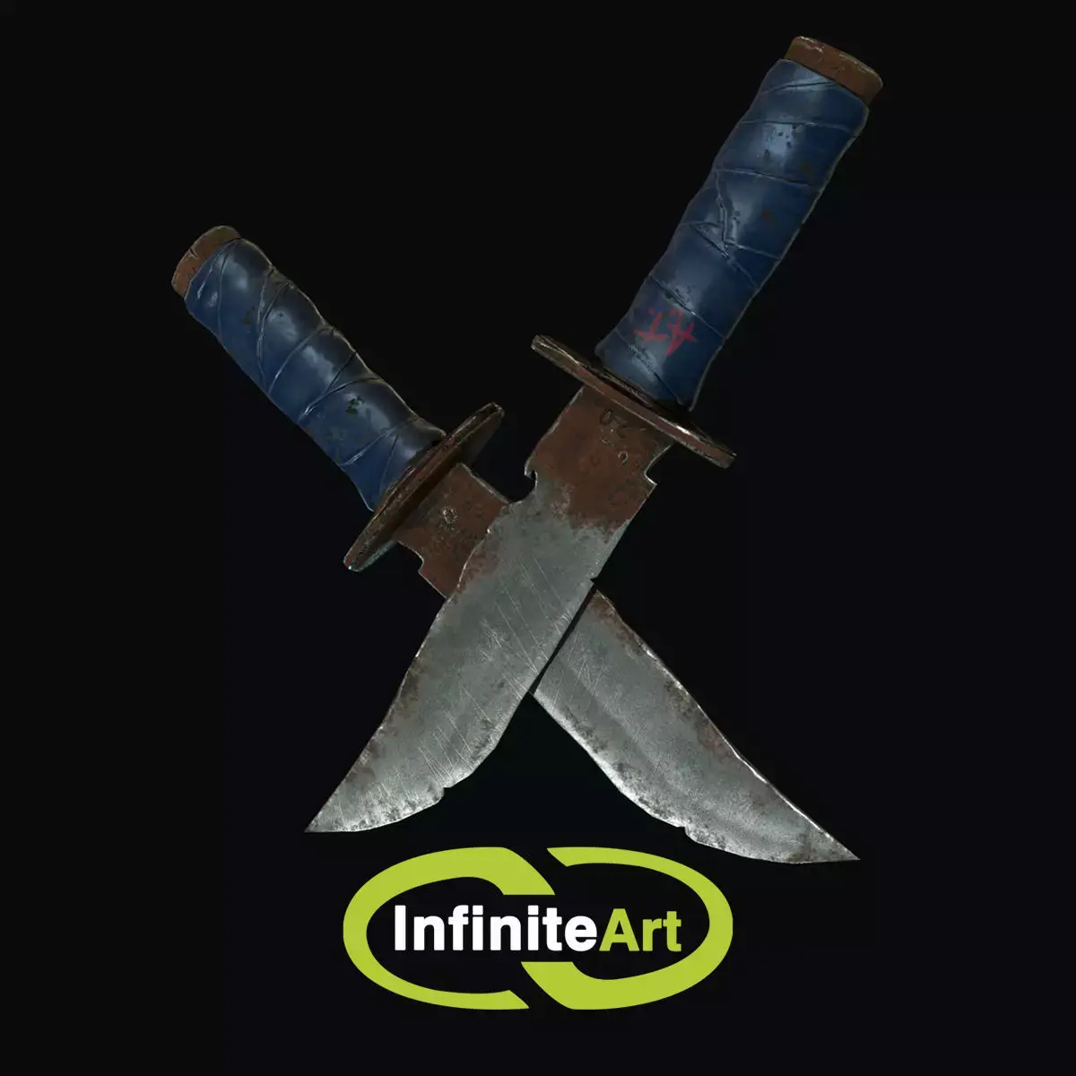 Combat knife 3D model 5