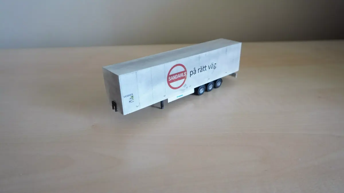 Pre supported H0 1 87 scale box trailer proxy 3D print model
