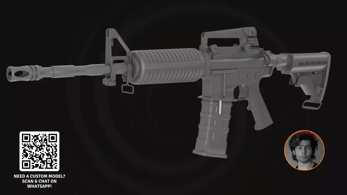 Assault Rifle M4 Tactical - 3D Model Military Firearm 3D model
