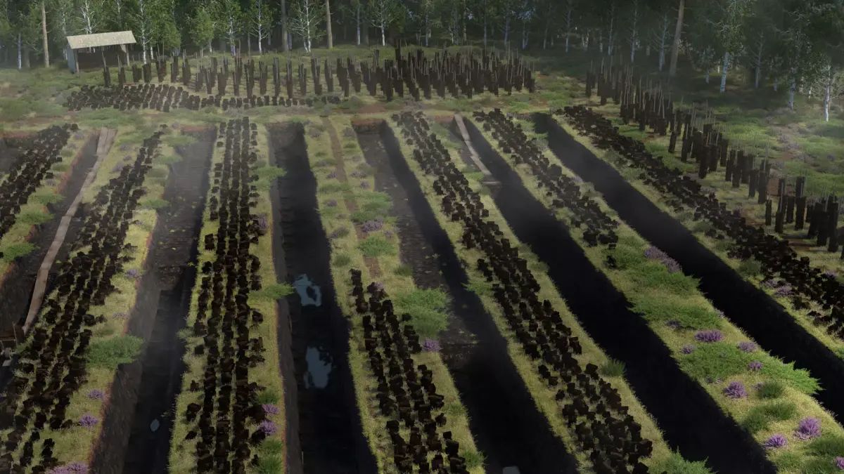 Traditional peat turf gathering kit Low-poly 3D model