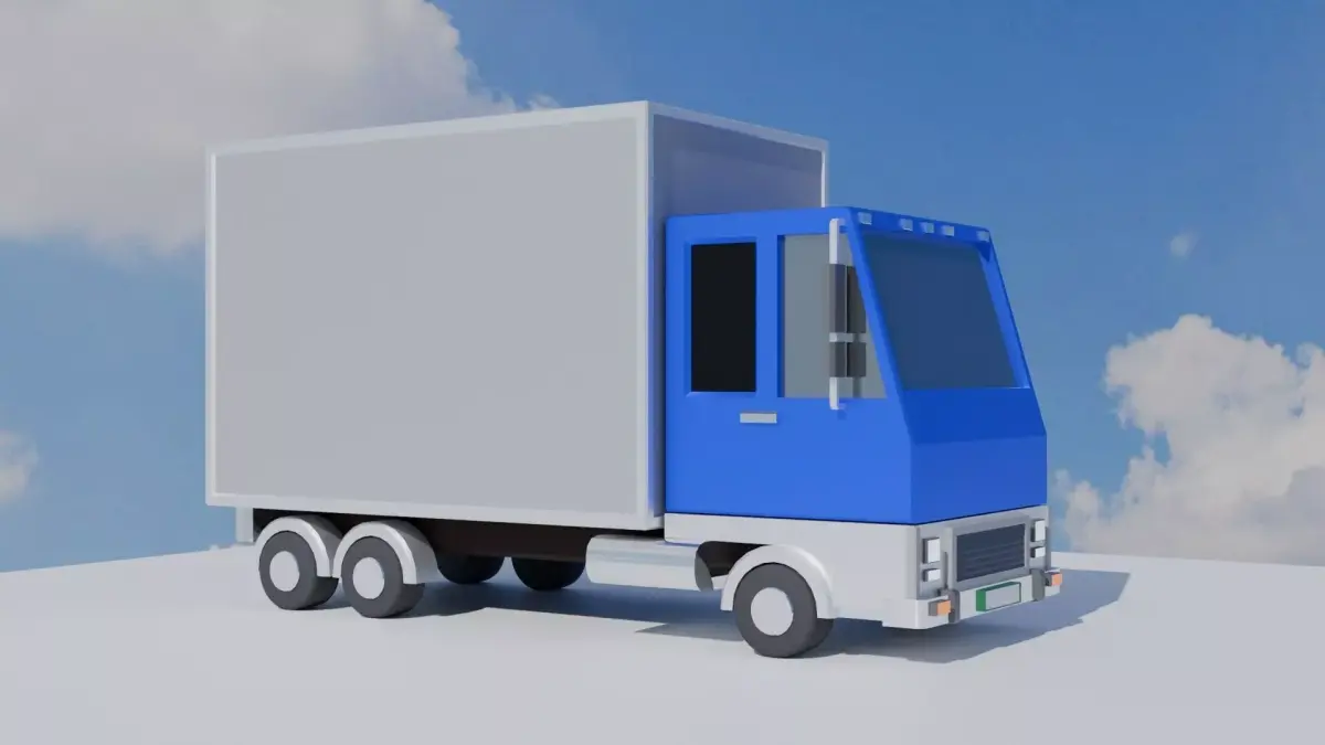 Truck Car Delivery Van Low-poly 3D model