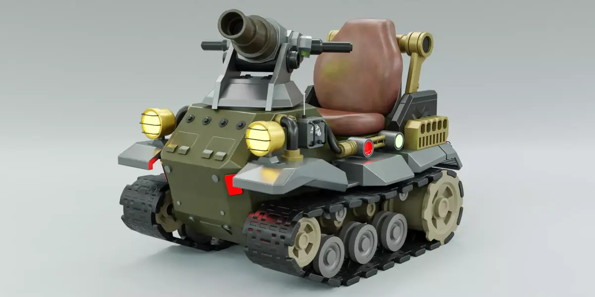 Kiddie Ride Tank 006 Low-poly 3D model