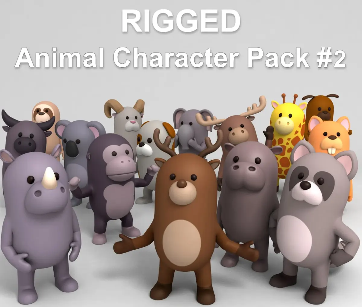 Rigged Animal Character Pack 2 3D model purchase