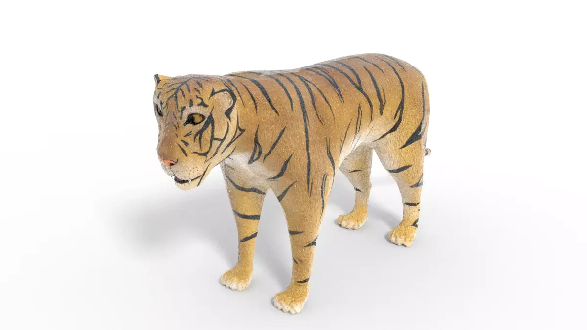 3D Tiger Model toy Low-poly 3D model