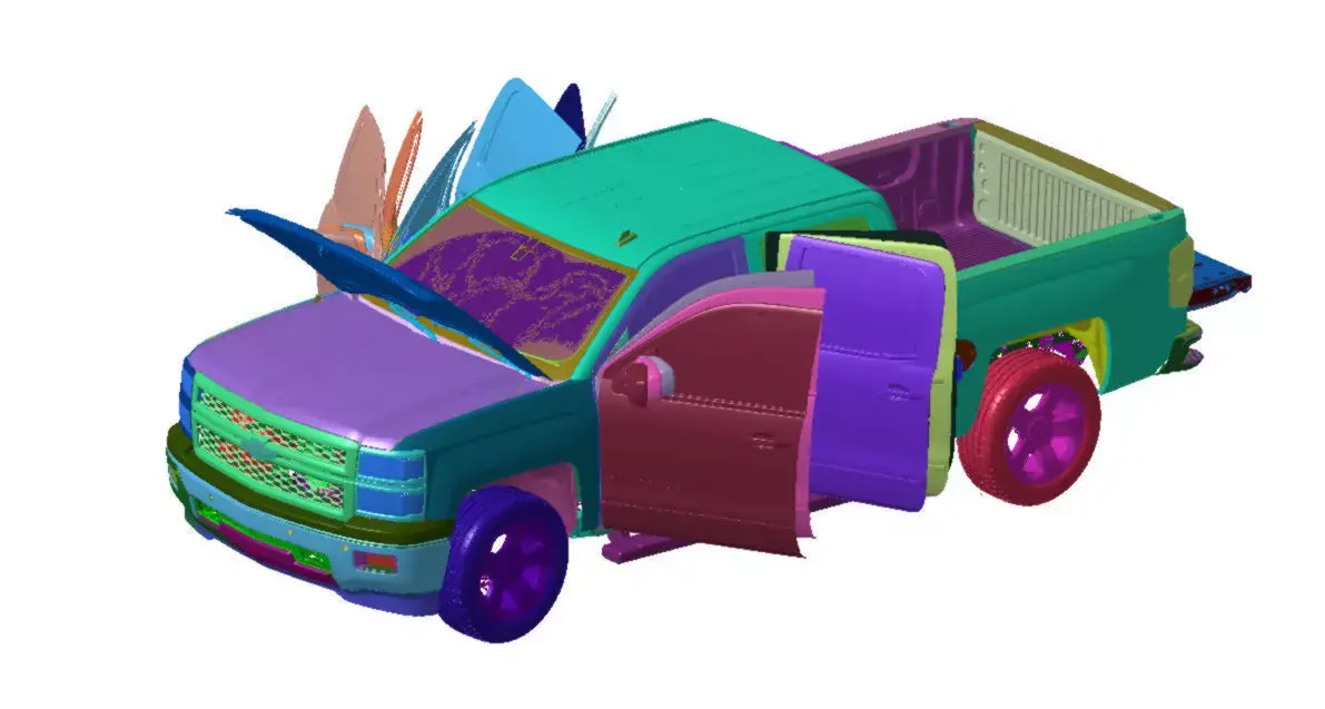 Chevrolet Silverado 1500  2014 Pickup Vehicle 3d scan data 3D model