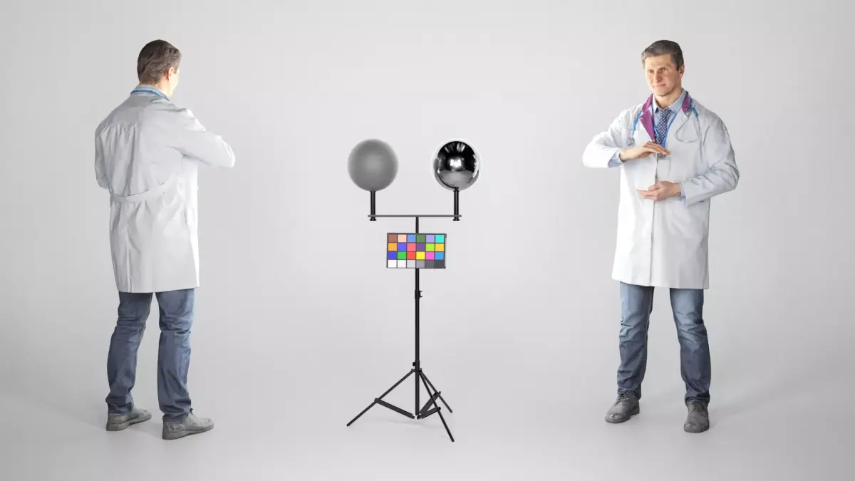 Man in medical uniform posing for commercial 202 Low-poly 3D model