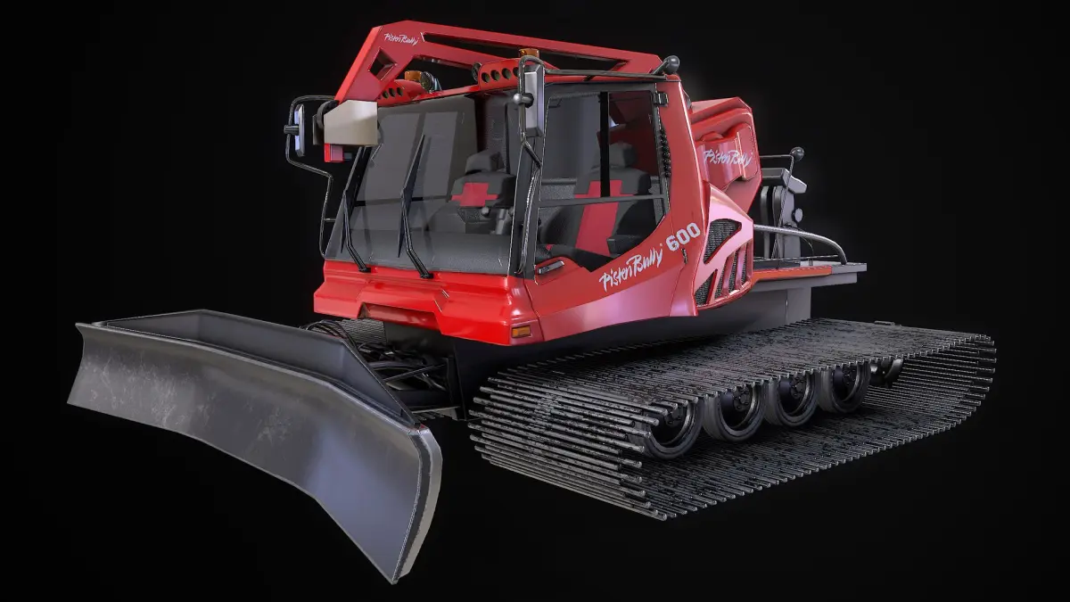 Snow Groomer Pistenbully 600 Snowcat PBR 3D model