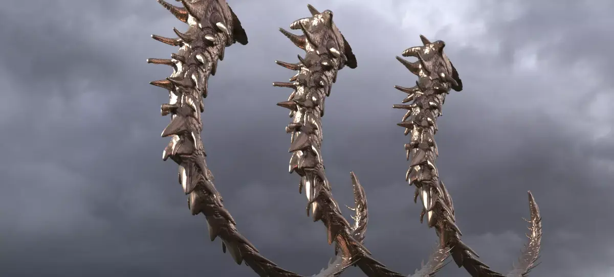 Armageddon Dragon Tail 2 versions  3D model