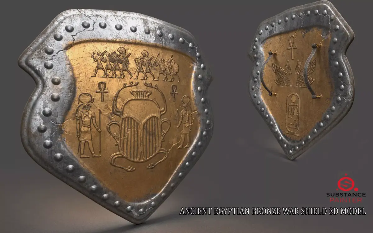 ANCIENT EGYPTIAN WAR SHIELD 3D MODEL 3D model