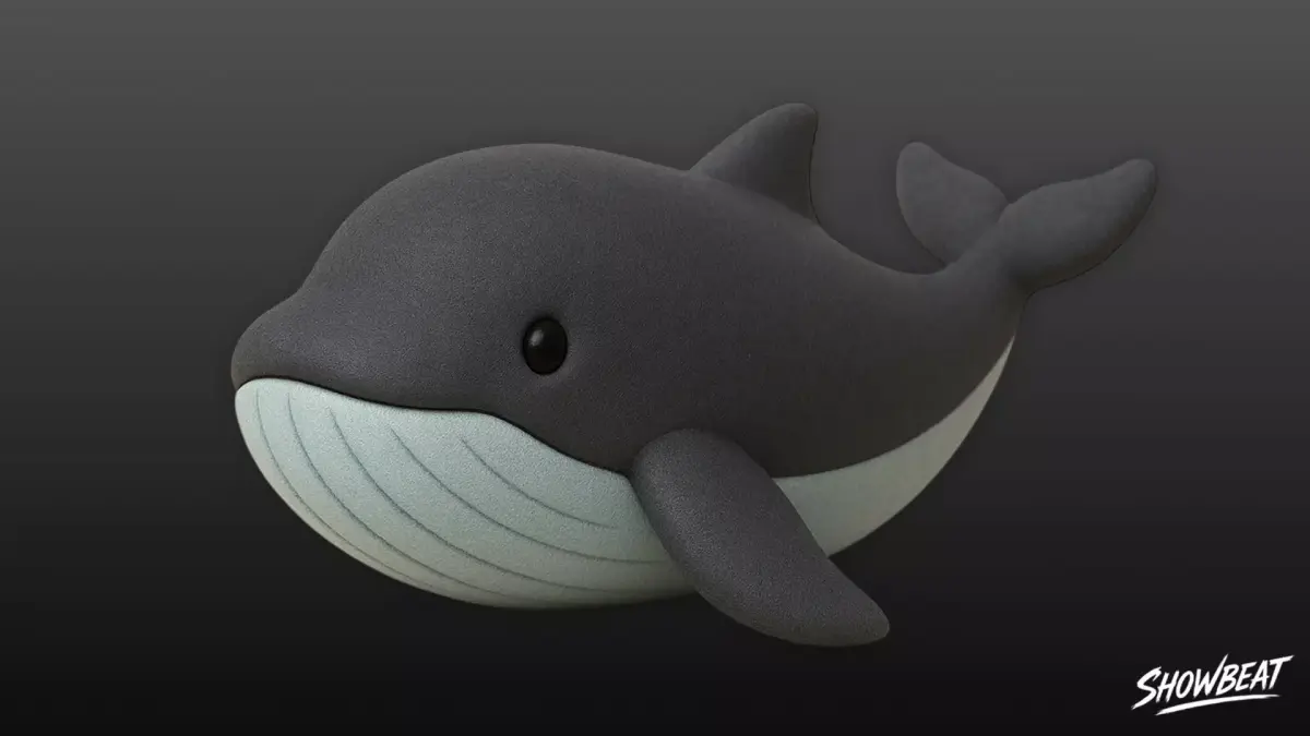 Cartoon Plush Whale Low-poly 3D model