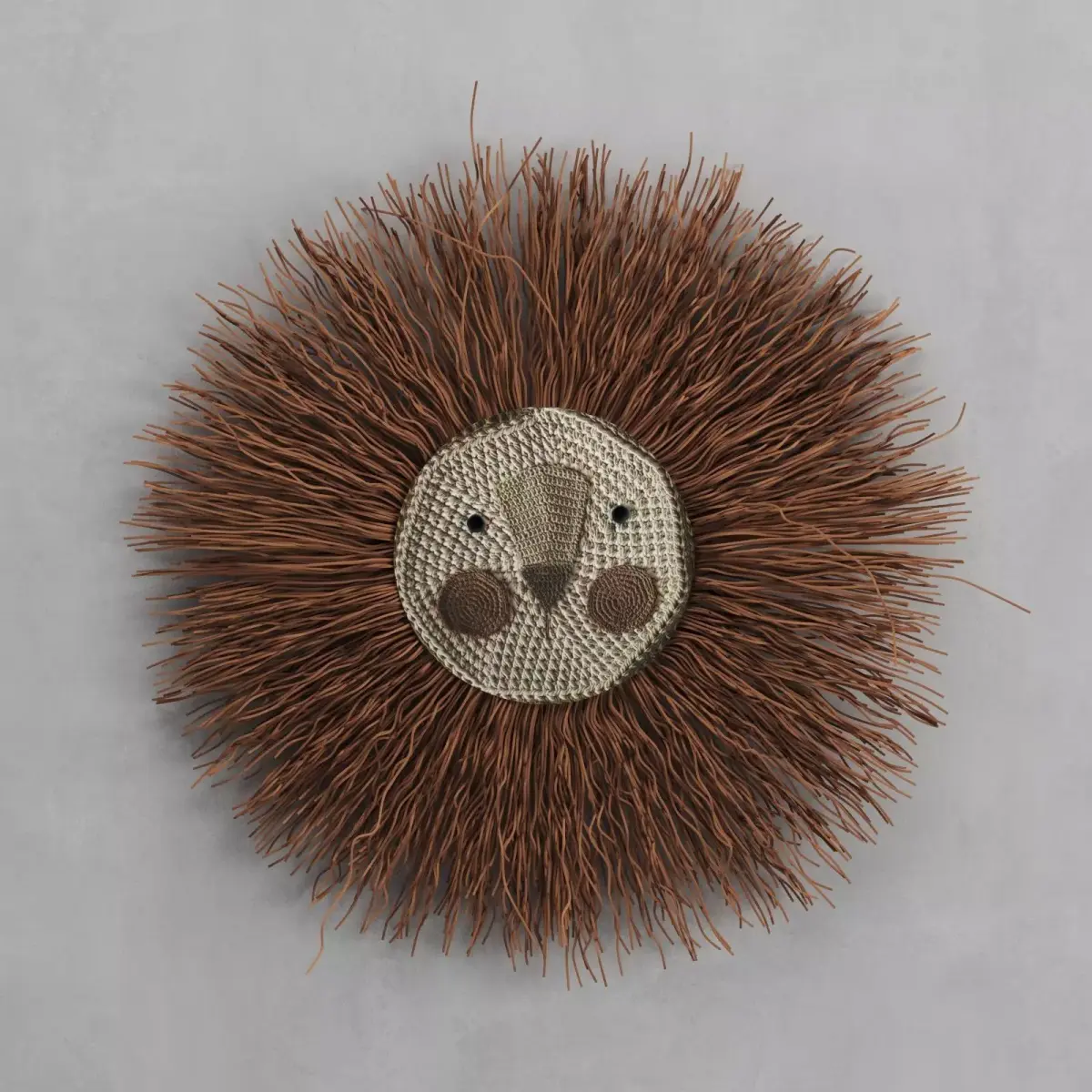 Brown Lion crochet wall decoration by Ila y Ela Free 3D model