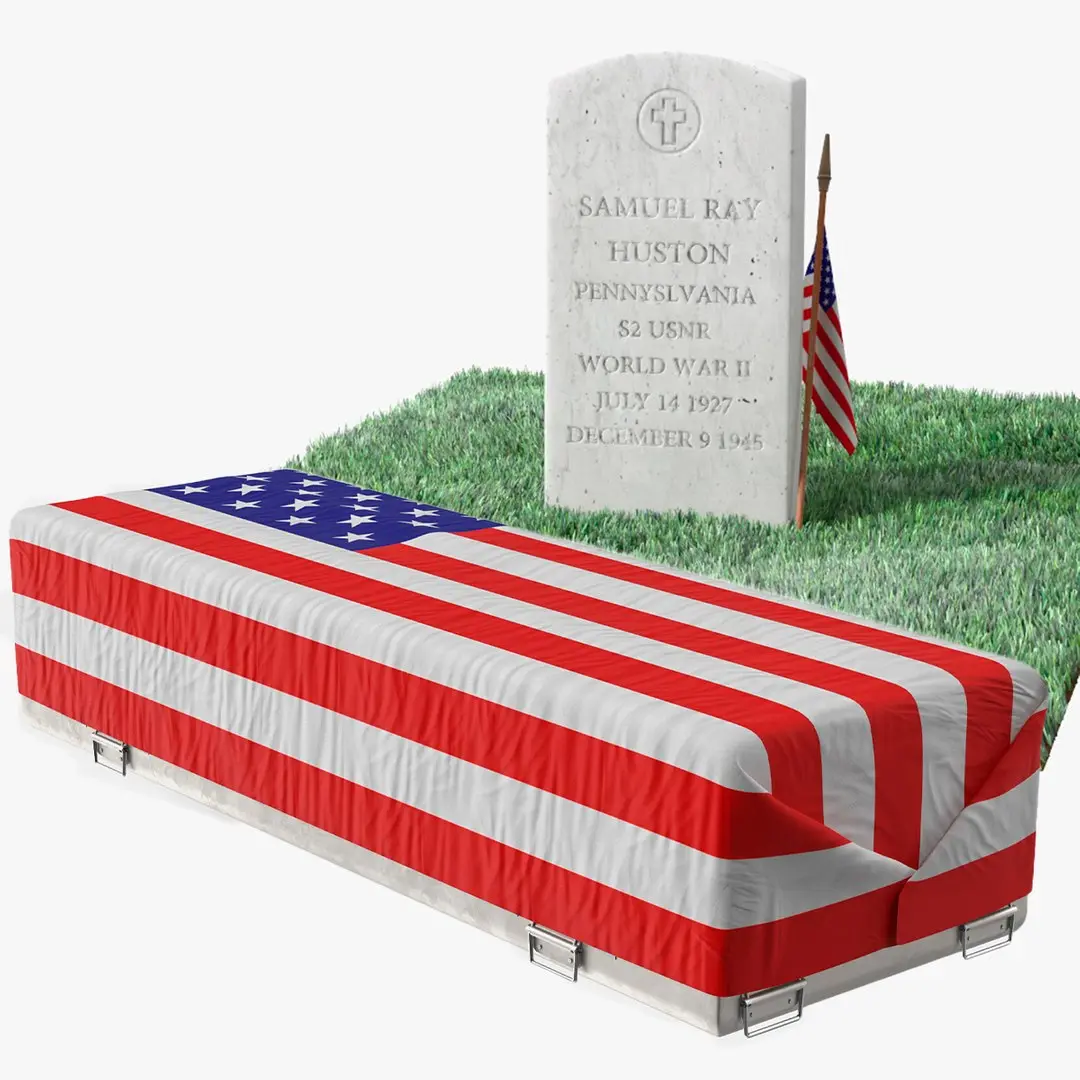 Grave Fur and Coffin of a World War Hero Collection 3D model
