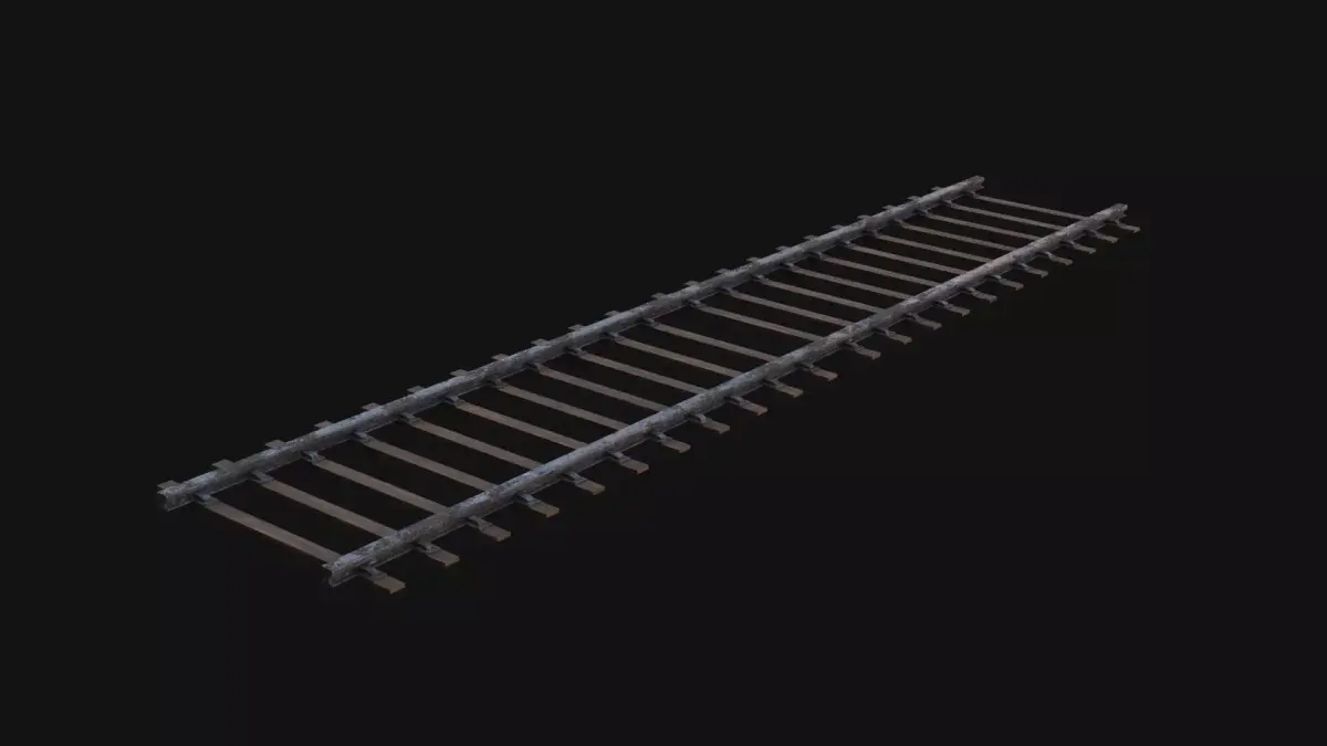 Railway track 3D Model  Low-poly 3D model