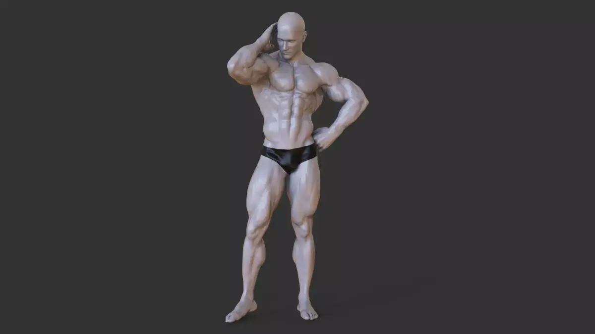 Bodybuilder Pose 3D print model 4