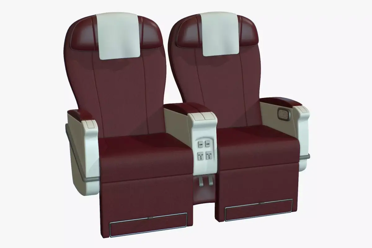 Airplane Chair Premium Class Low-poly 3D model