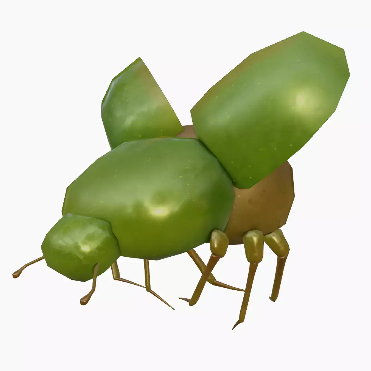 ANIMATED GREEN BEETLE Low-poly 3D model