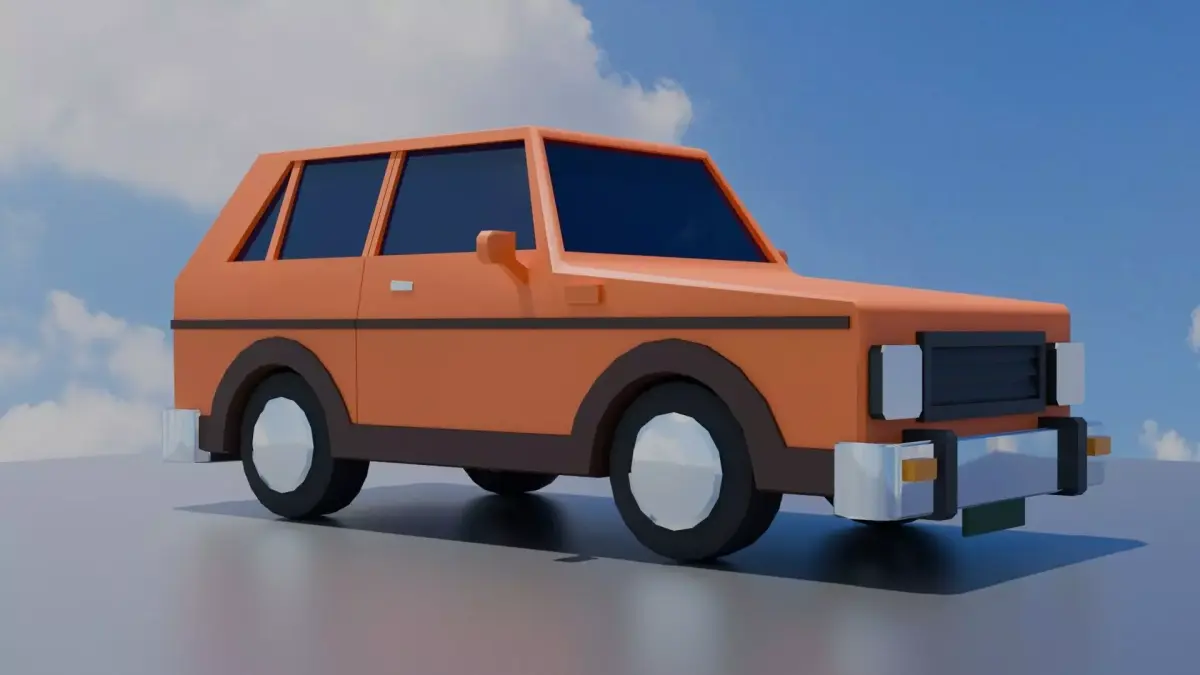 Station Wagon Car Low-poly 3D model purchase
