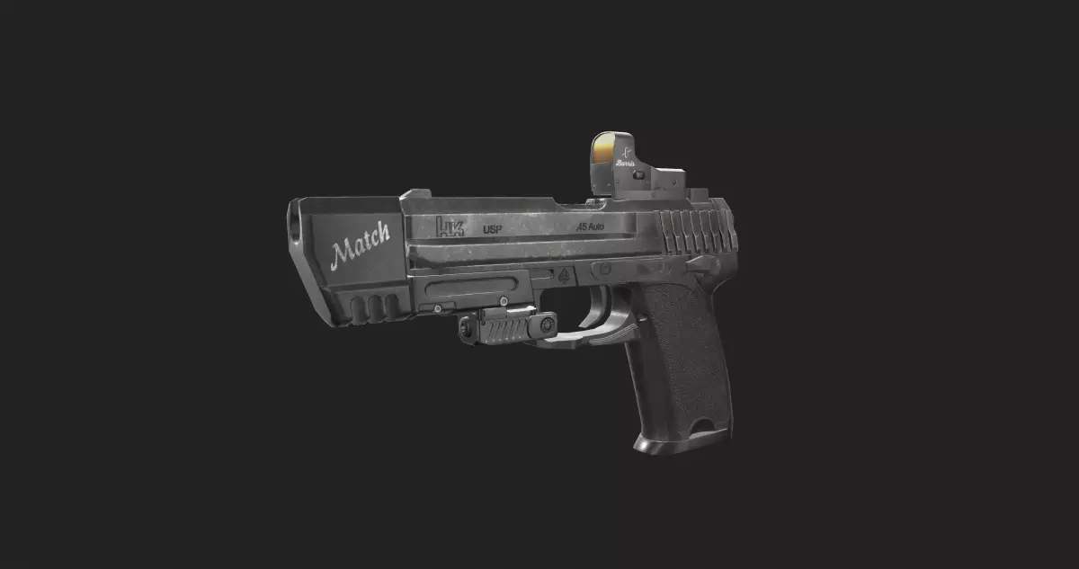 USP match Low-poly 3D model