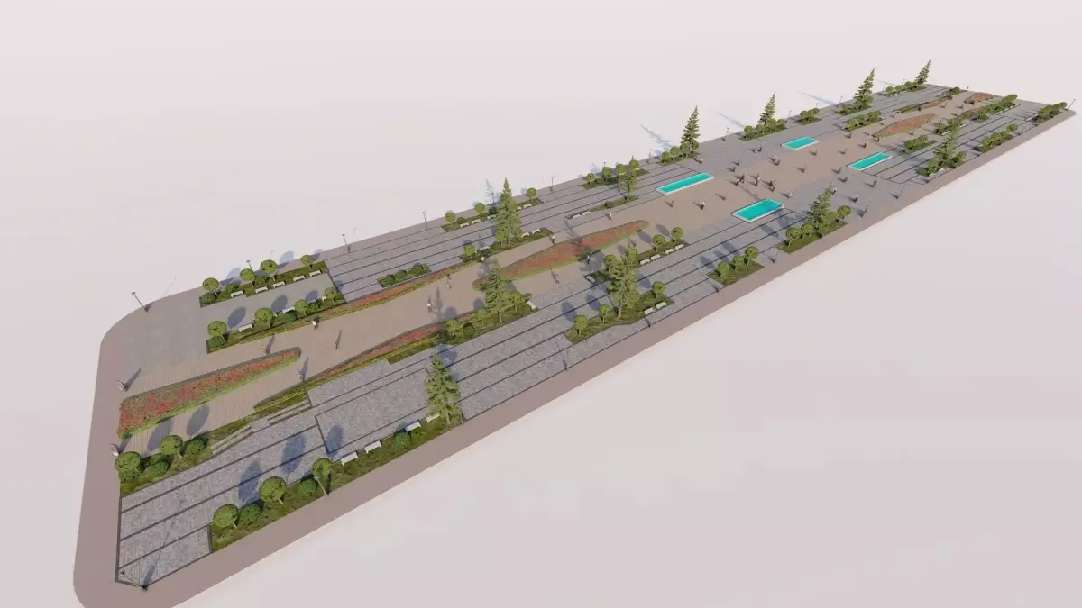 public park-Private Park Landscape 3D model 11
