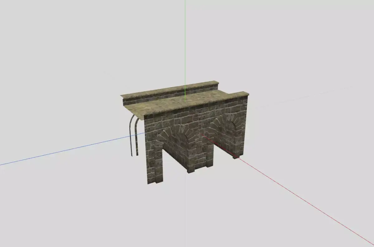 Medieval Stone Bridge Low-poly 3D model